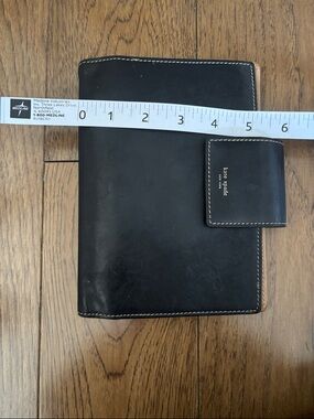 kate spade Black Leather Snap-Closure Organizer